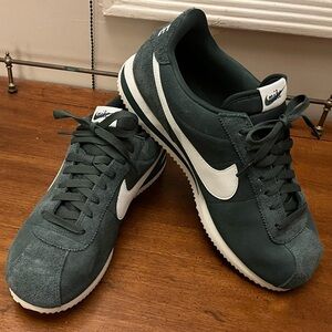 Nike Cortez Suede Forest Green and White Sneakers - Men’s Size 12